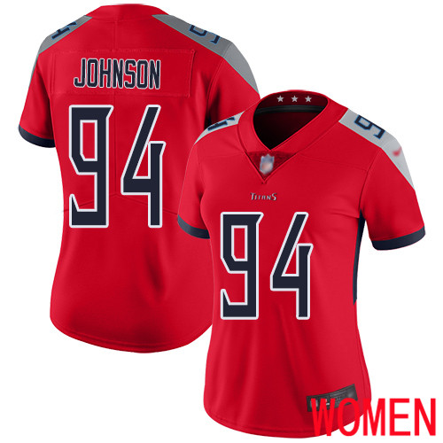 Tennessee Titans Limited Red Women Austin Johnson Jersey NFL Football #94 Inverted Legend